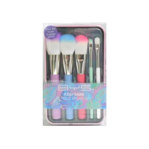 BYS Makeup Brushes in Keepsake Tin Tropics 5pc