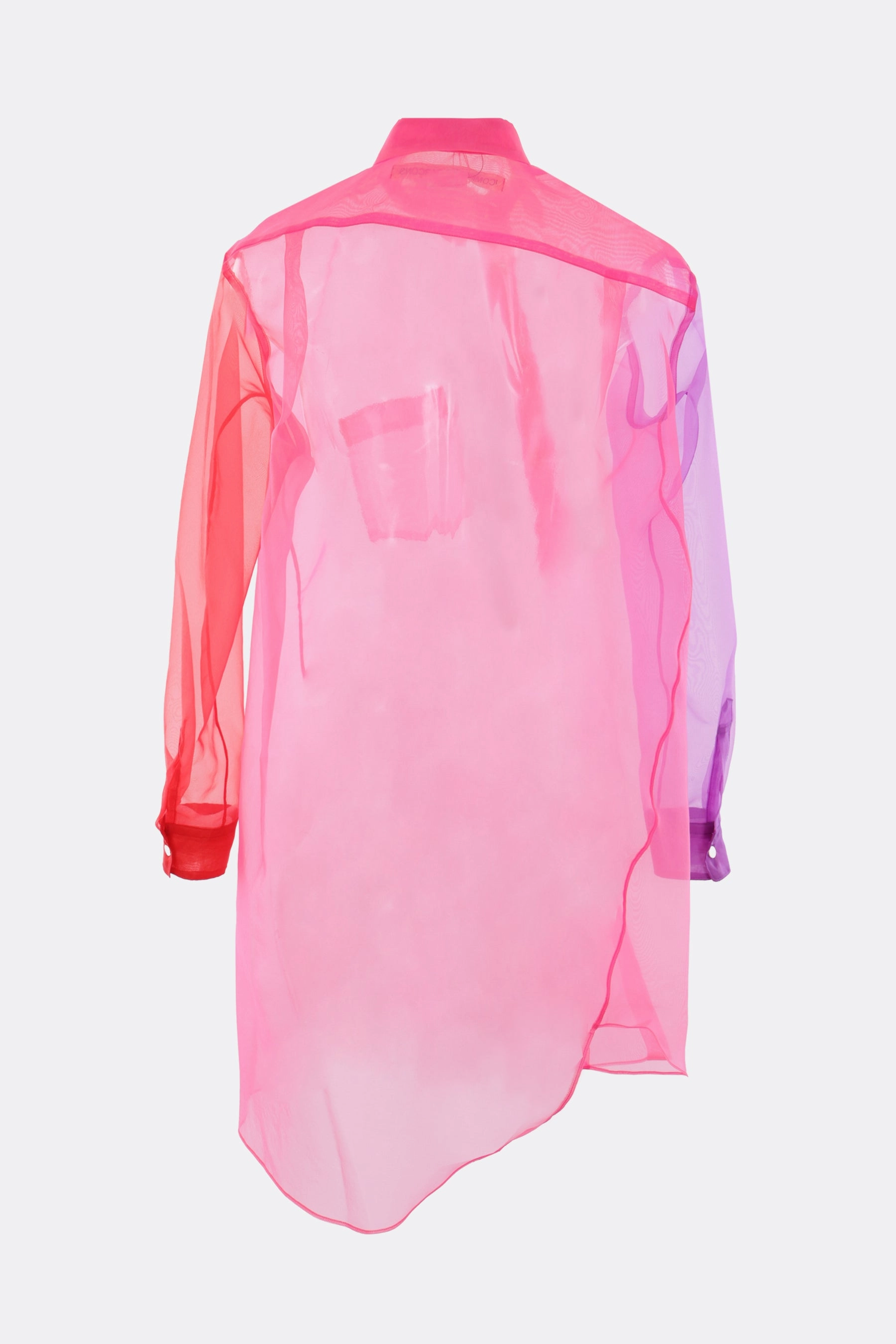 color-block organza shirt