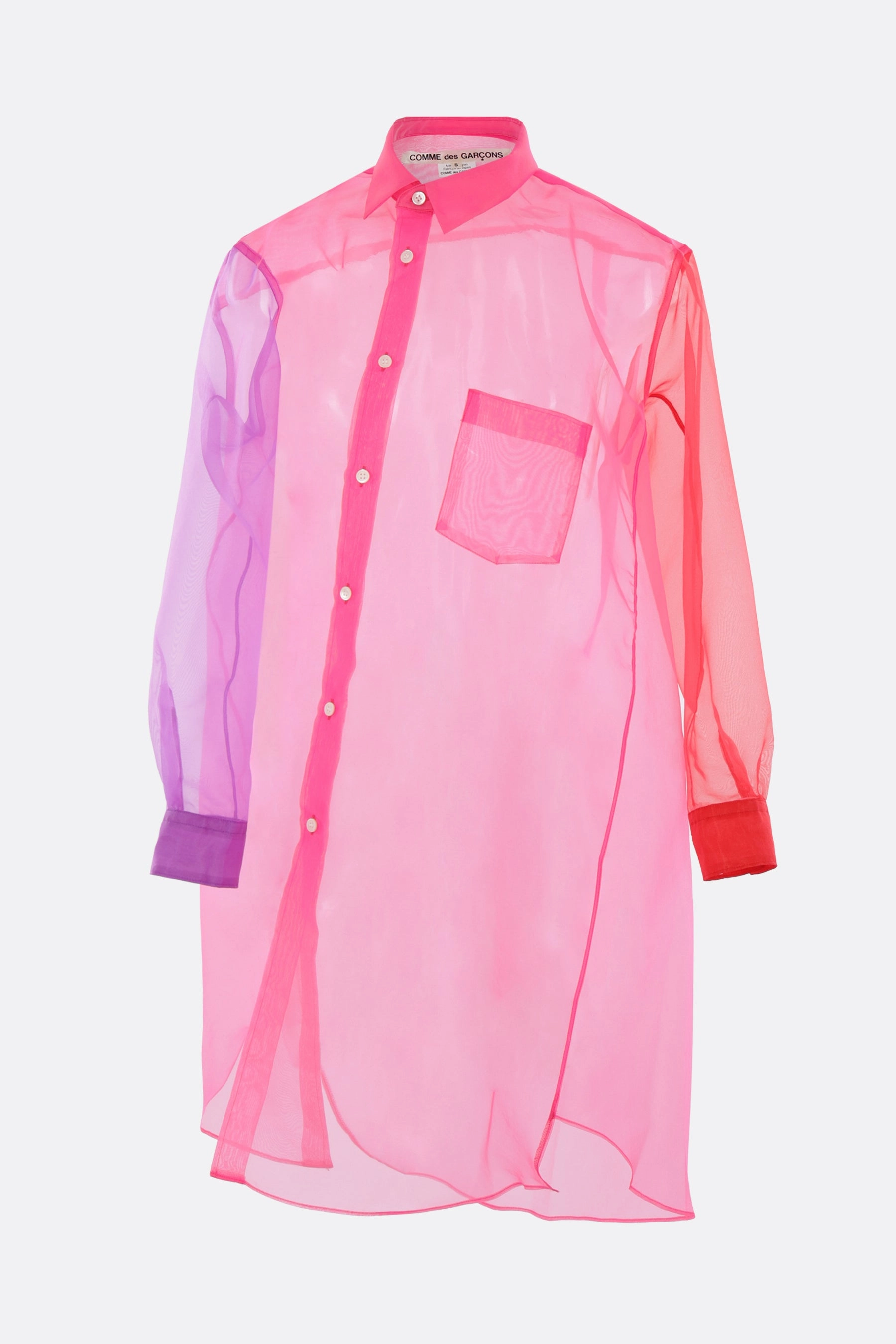 color-block organza shirt