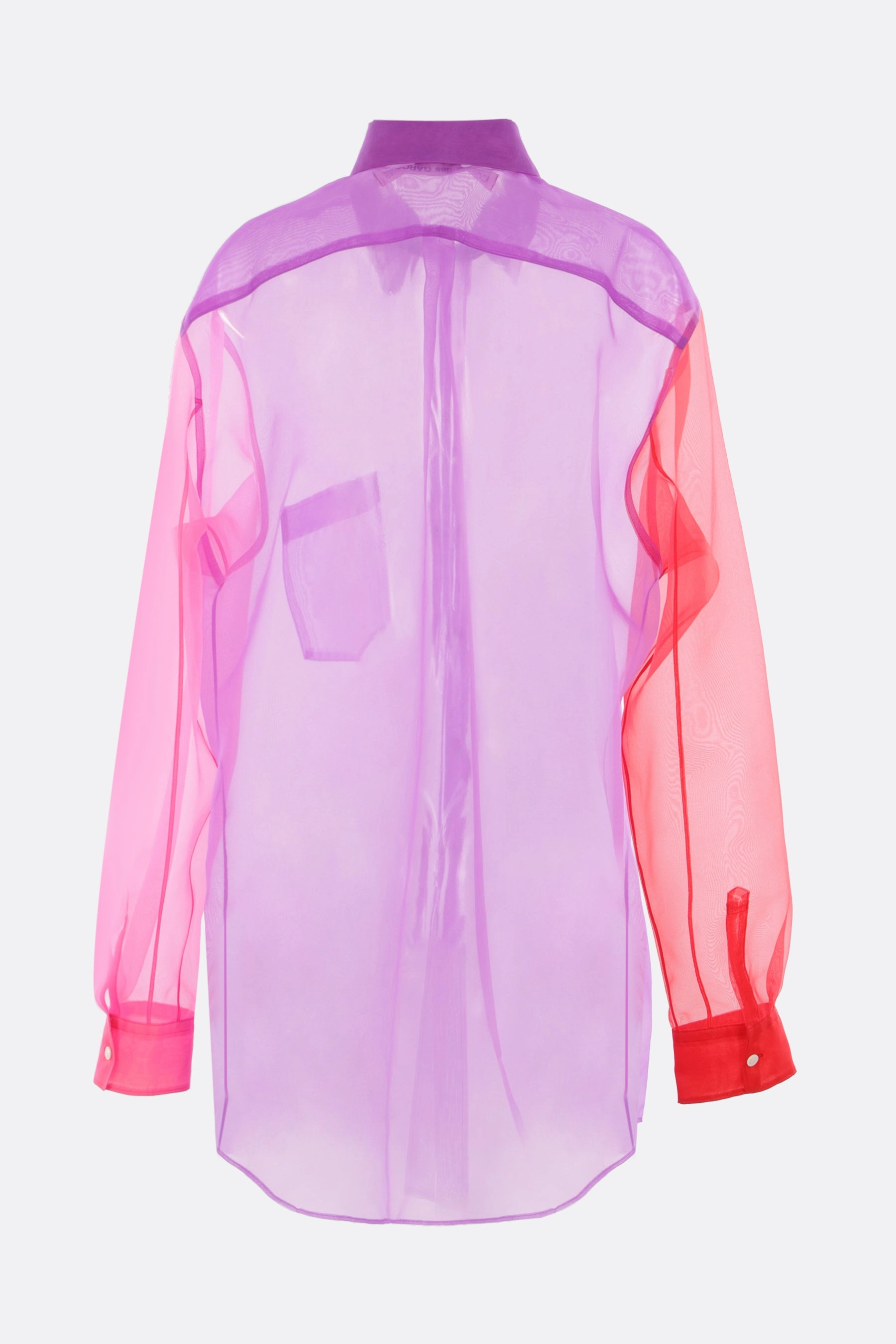 color-block organza shirt