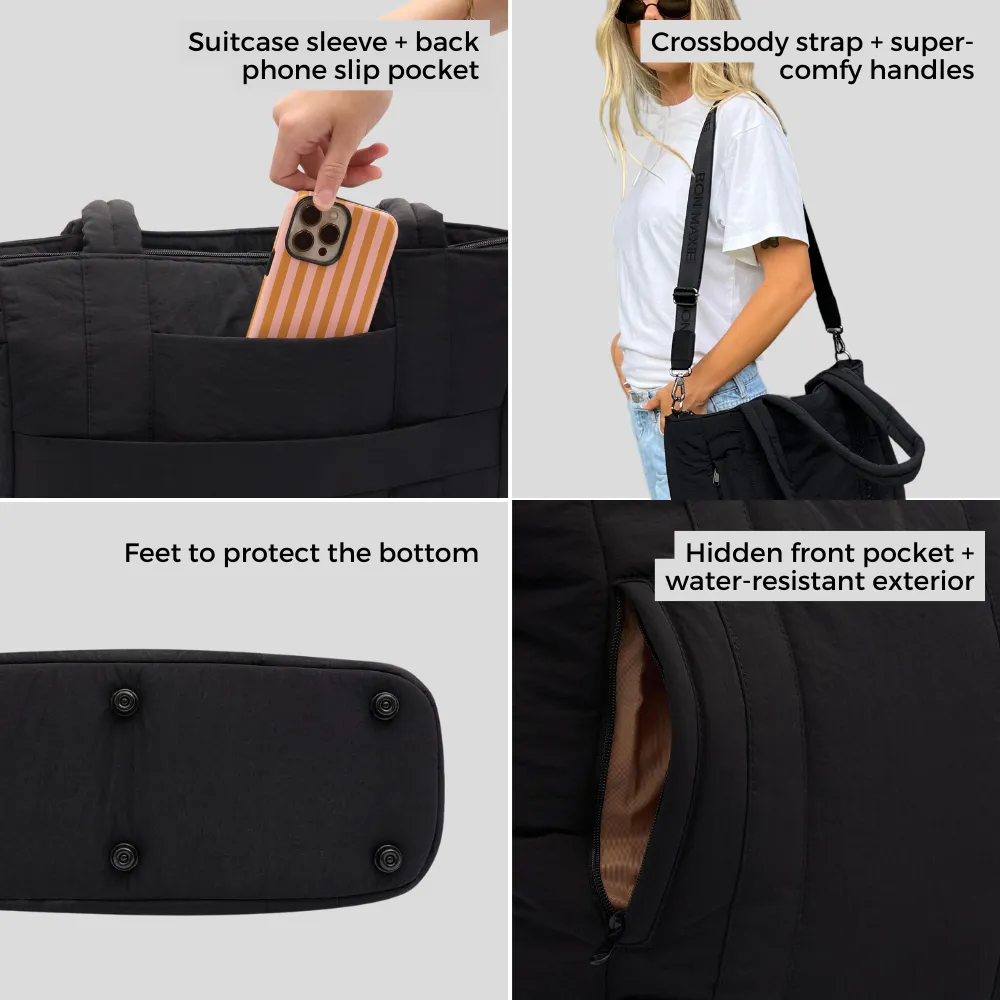 Everyday Tote Bag -- Tan/Black
