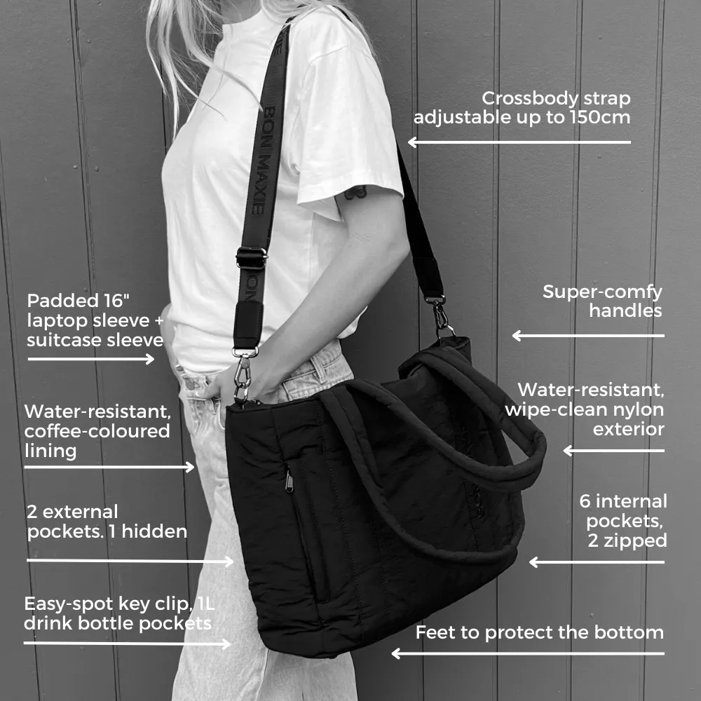 Everyday Tote Bag -- Tan/Black