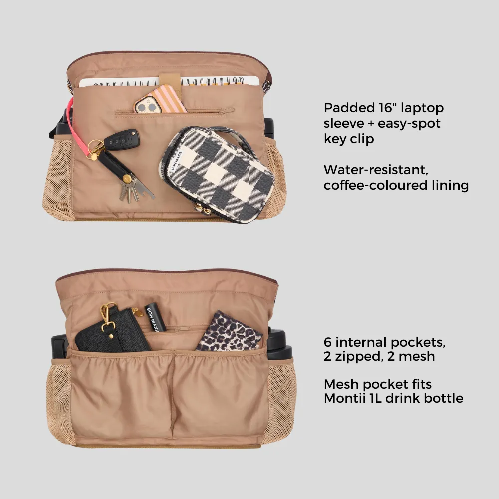 Everyday Tote Bag -- Tan/Black