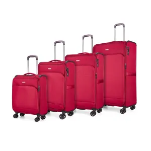 Georgia Expandable Soft 4pc Suitcase Set - Burgundy