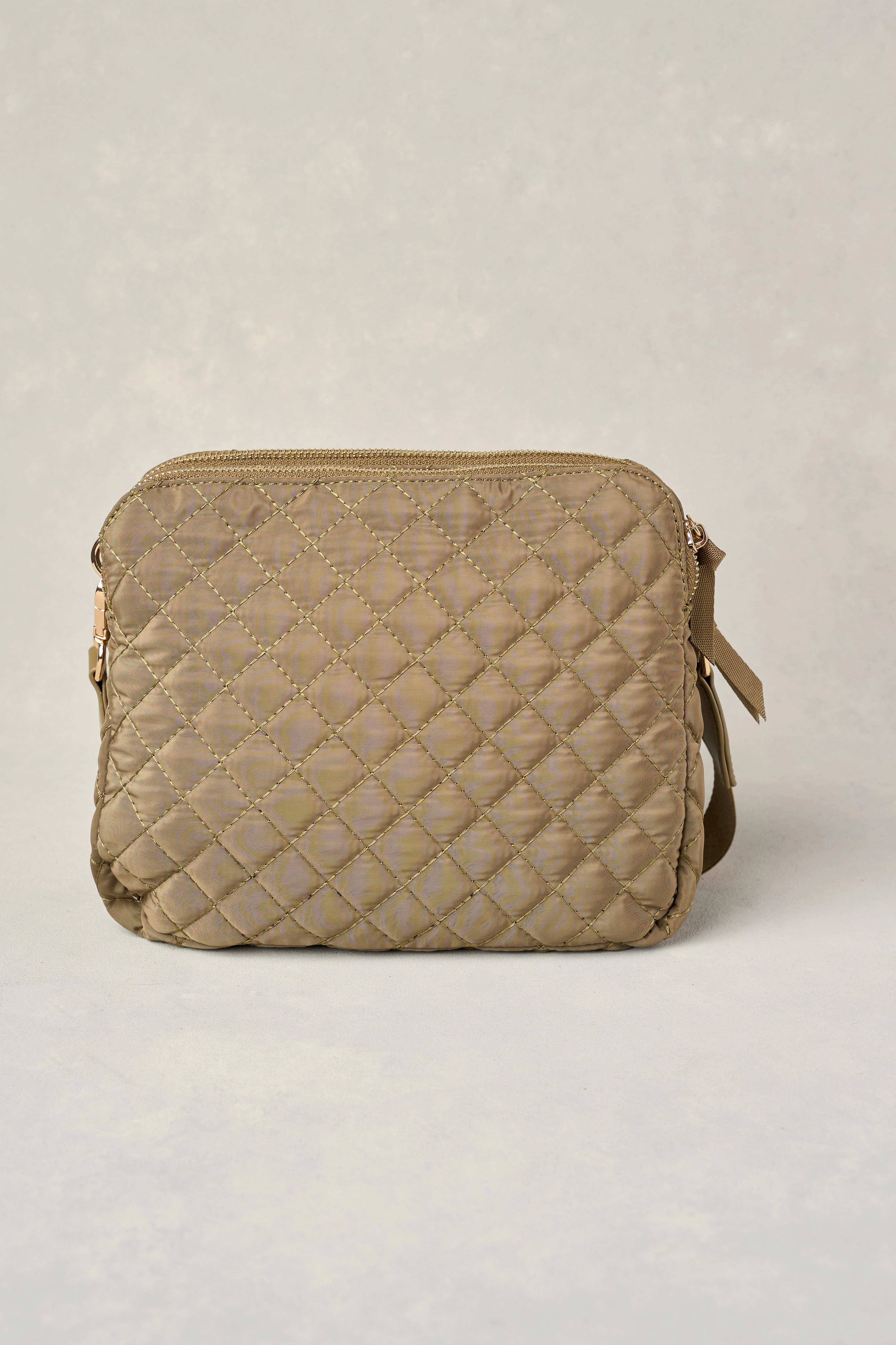Naomi Quilted Crossbody Bag - Khaki