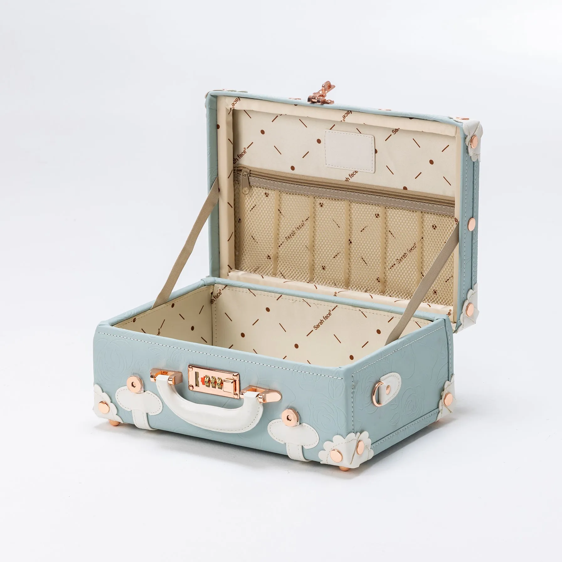 SarahFace 2 Pieces Luggage Set - Embossed Blue