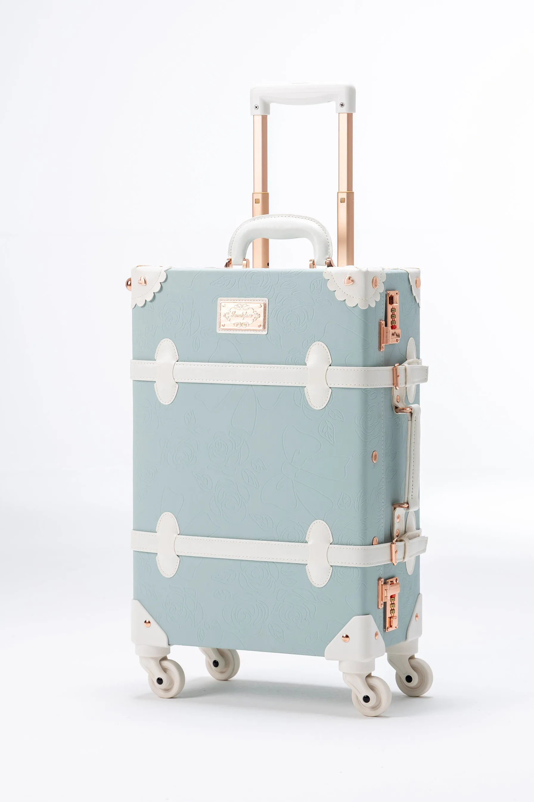 SarahFace 2 Pieces Luggage Set - Embossed Blue