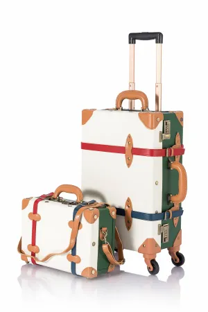 SarahFace 2 Pieces Luggage Sets - Green/Pearl's