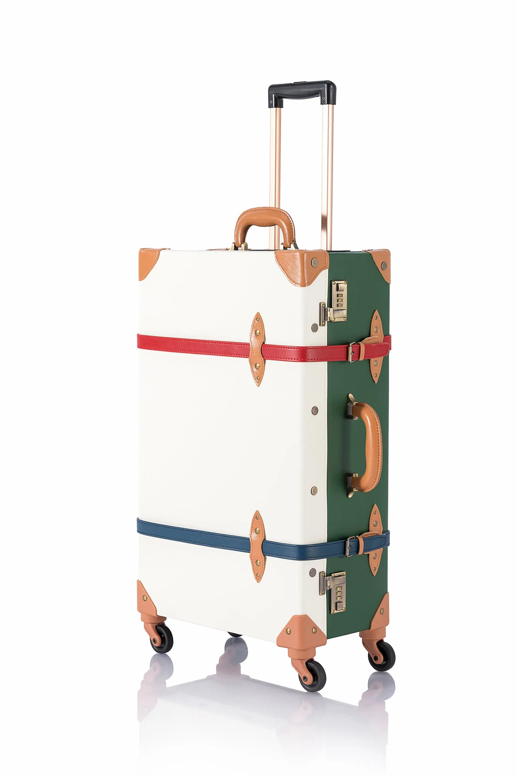 SarahFace 2 Pieces Luggage Sets - Green/Pearl's