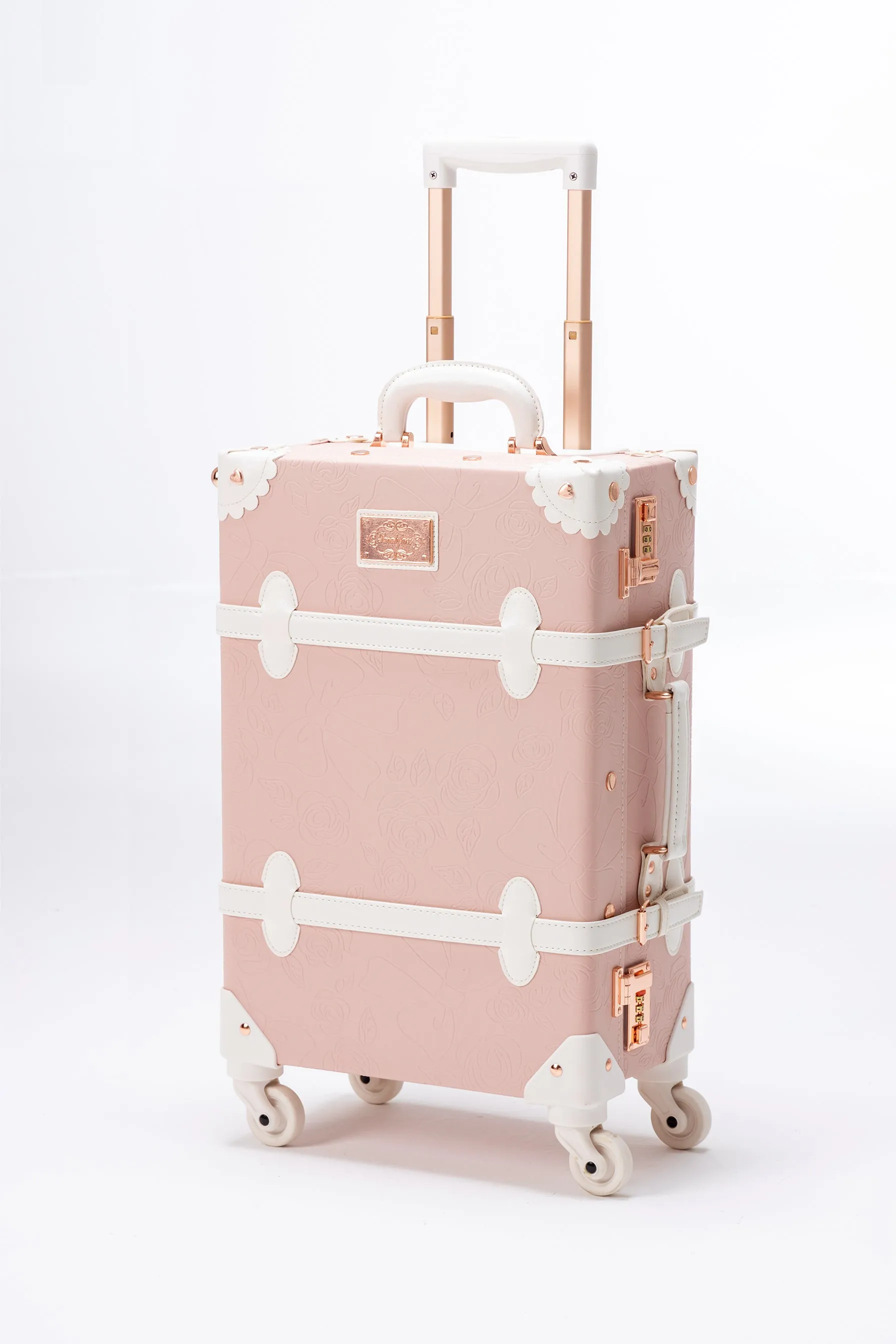 SarahFace 3 Pieces Luggage Set - Embossed Pink's