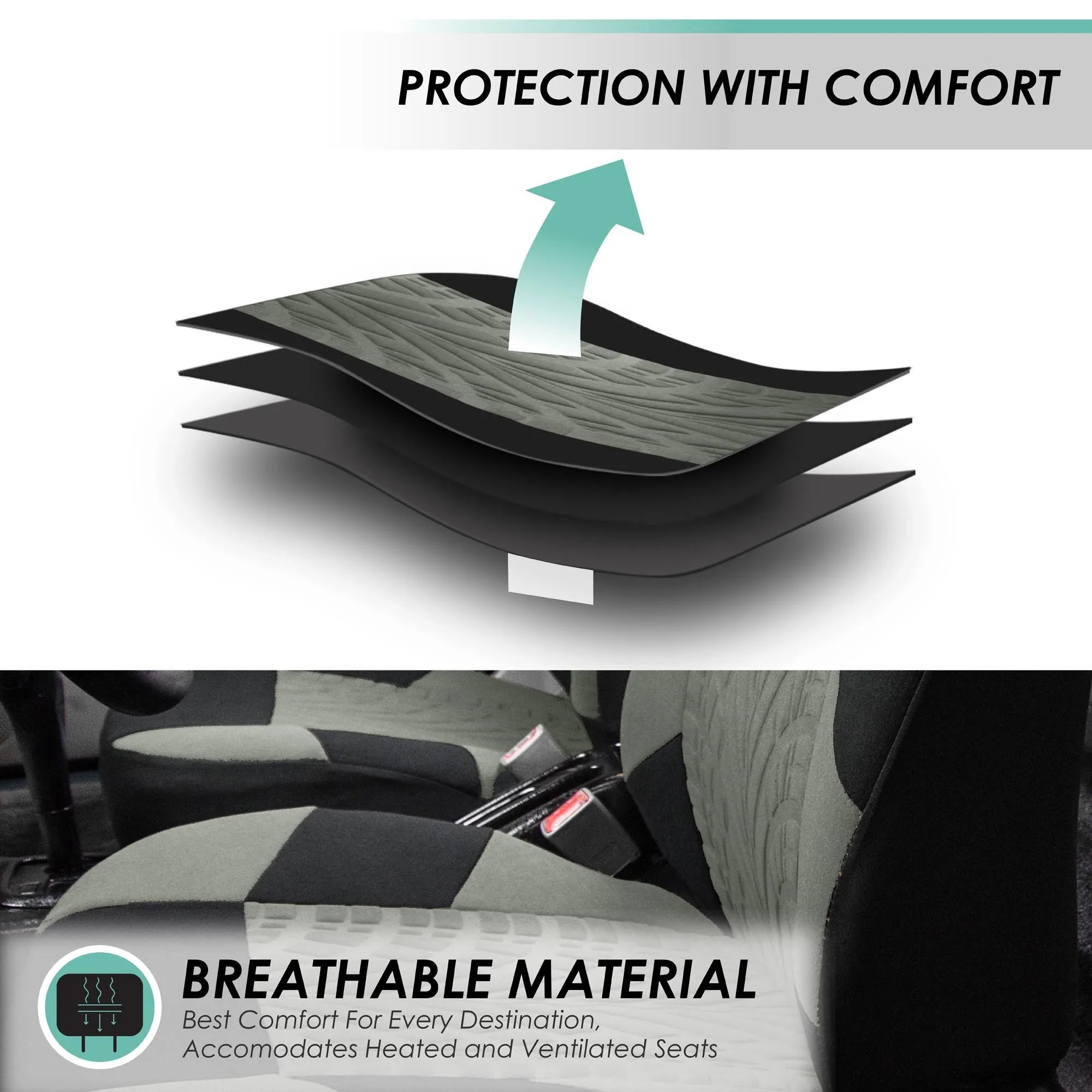 Travel Master Seat Covers - Front Set Gray