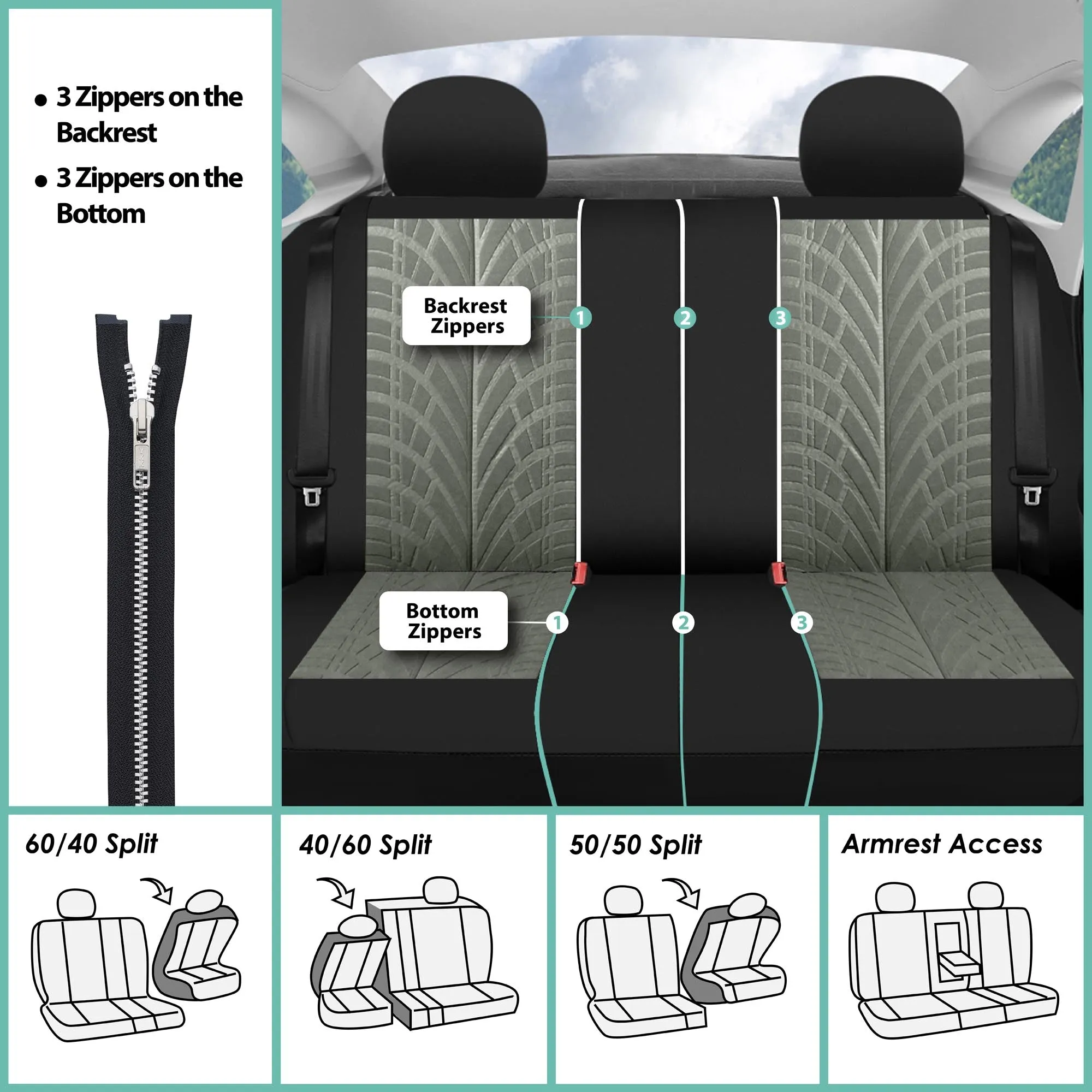 Travel Master Seat Covers - Front Set Gray