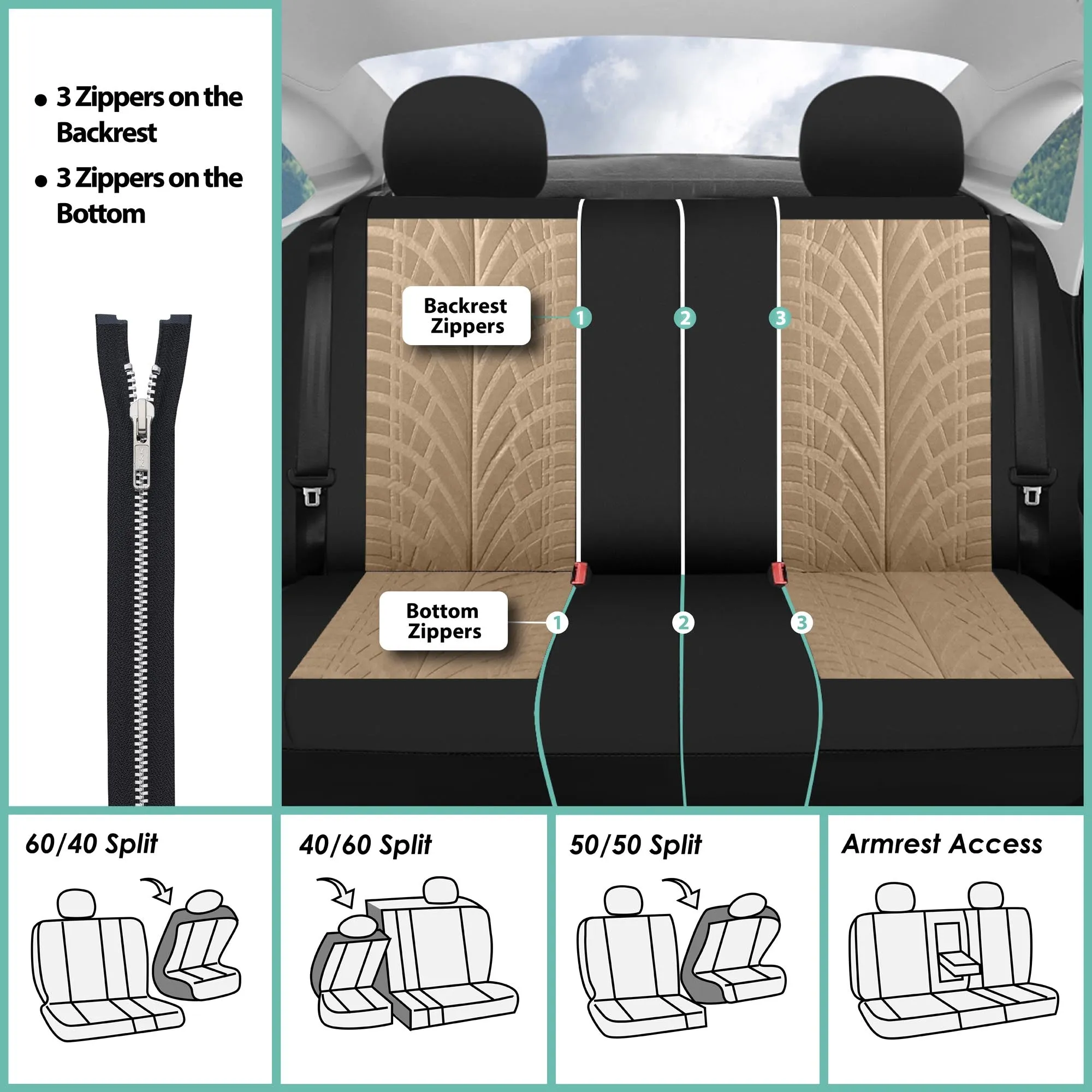 Travel Master Seat Covers - Full Set Beige