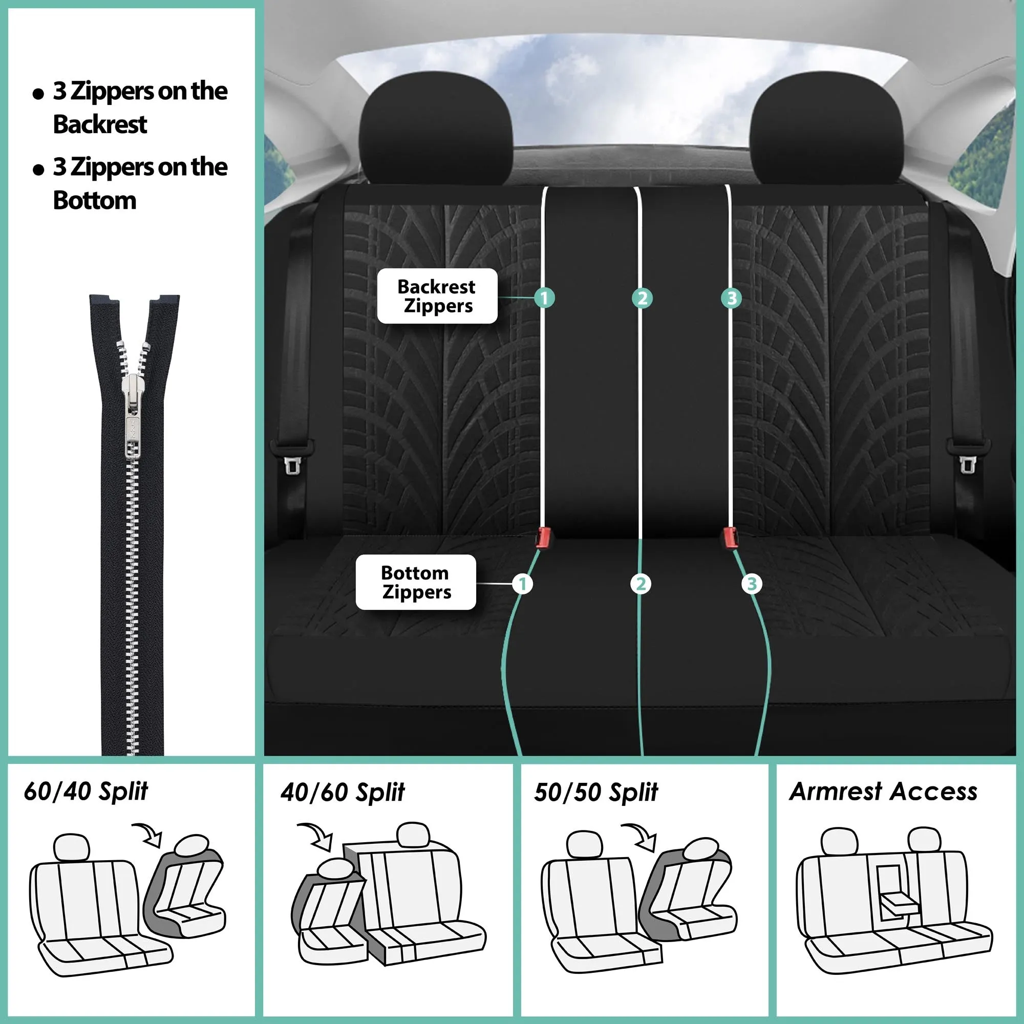 Travel Master Seat Covers - Full Set Black