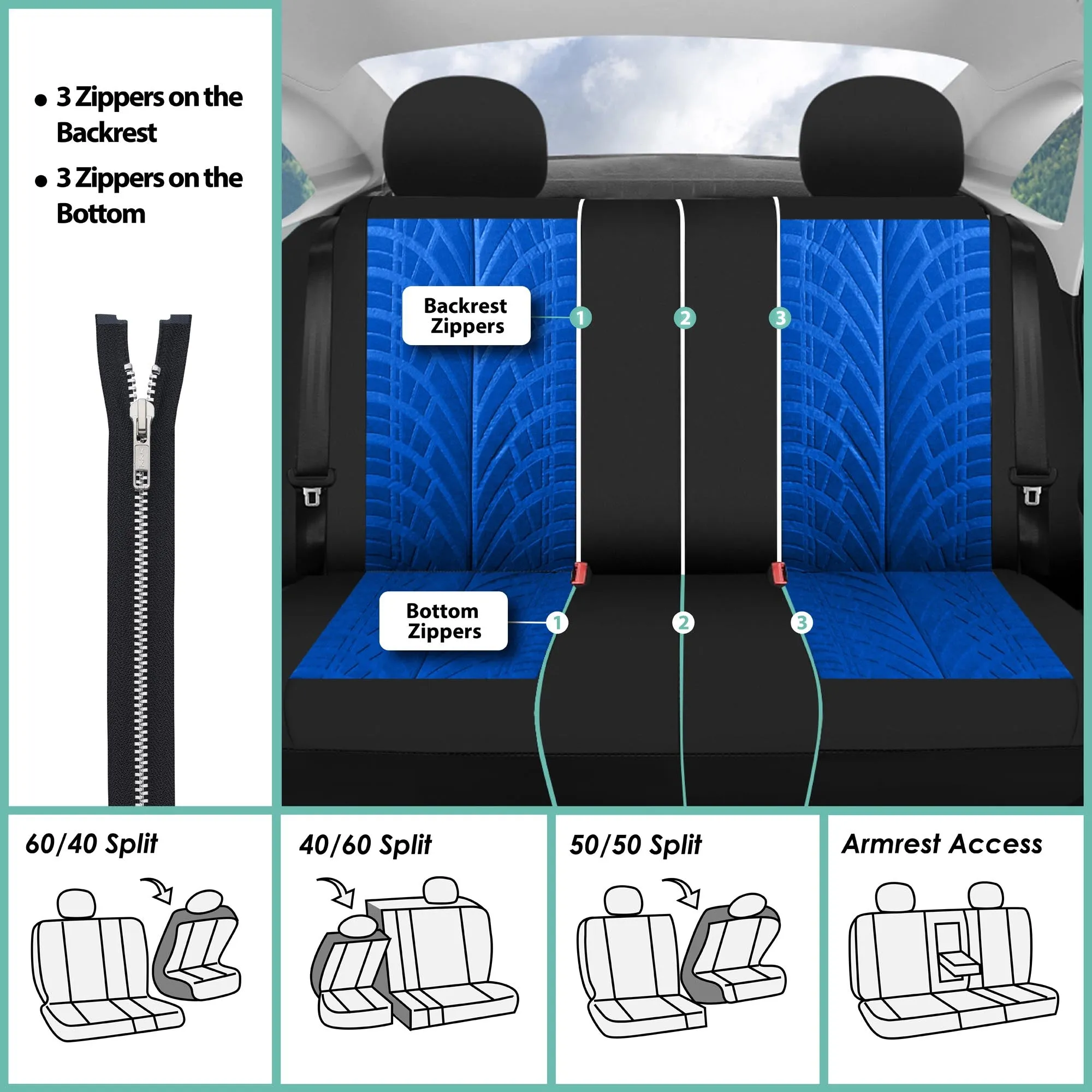 Travel Master Seat Covers - Full Set Blue
