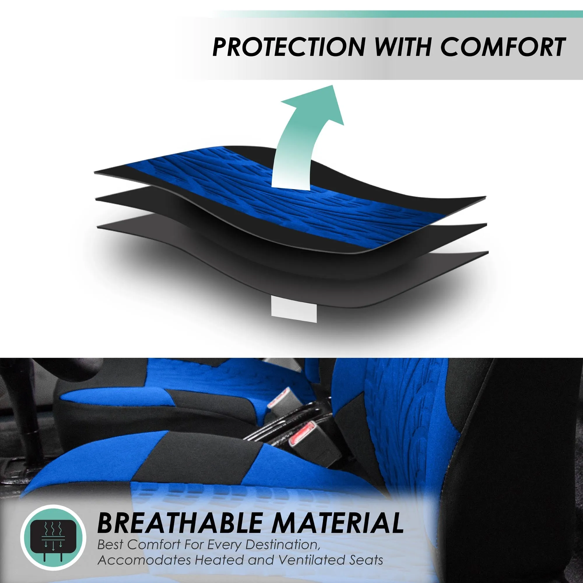 Travel Master Seat Covers - Full Set Blue