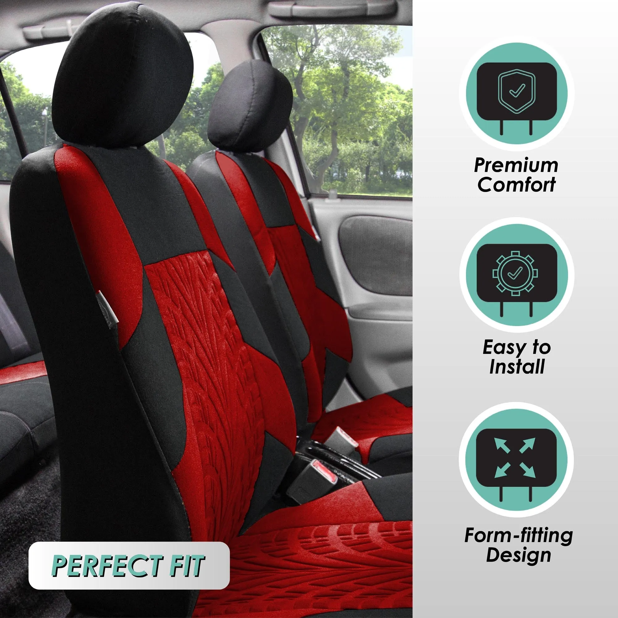 Travel Master Seat Covers - Full Set Red