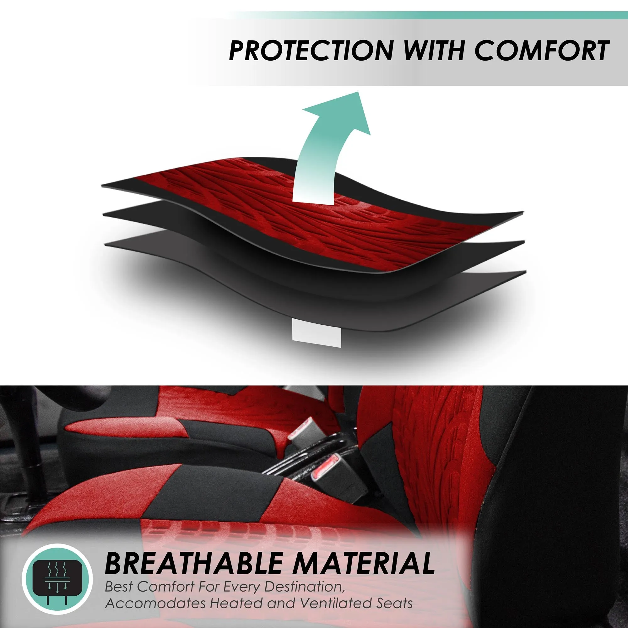 Travel Master Seat Covers - Full Set Red