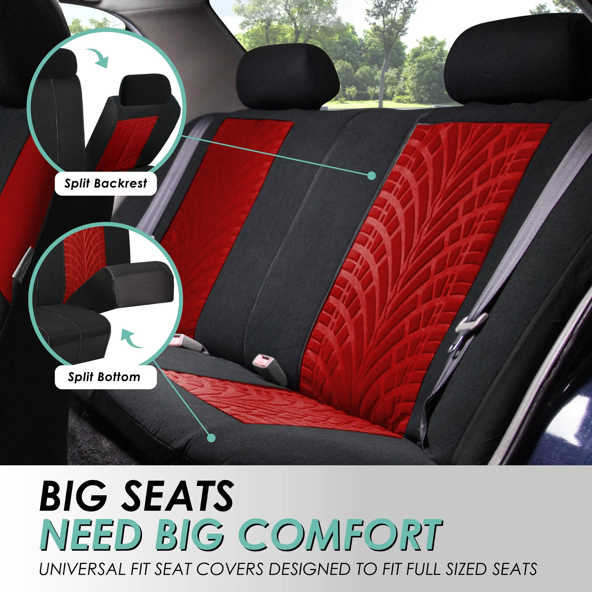 Travel Master Seat Covers - Full Set Red