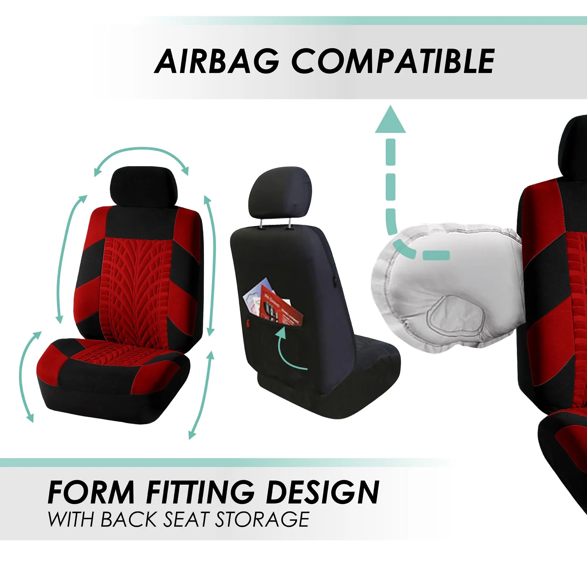 Travel Master Seat Covers - Full Set Red