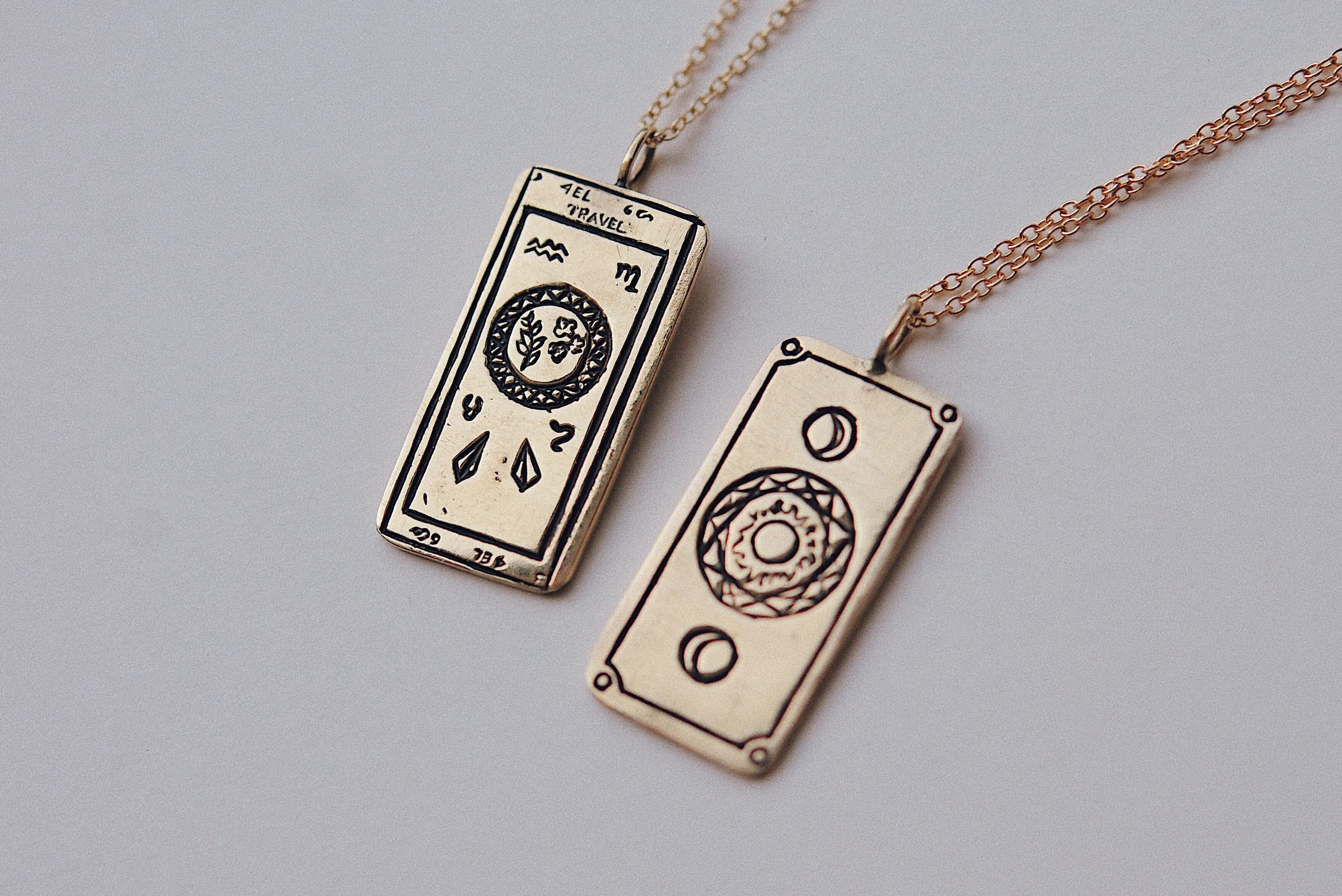 Travel Tarot Card Necklace - READY-TO-SHIP