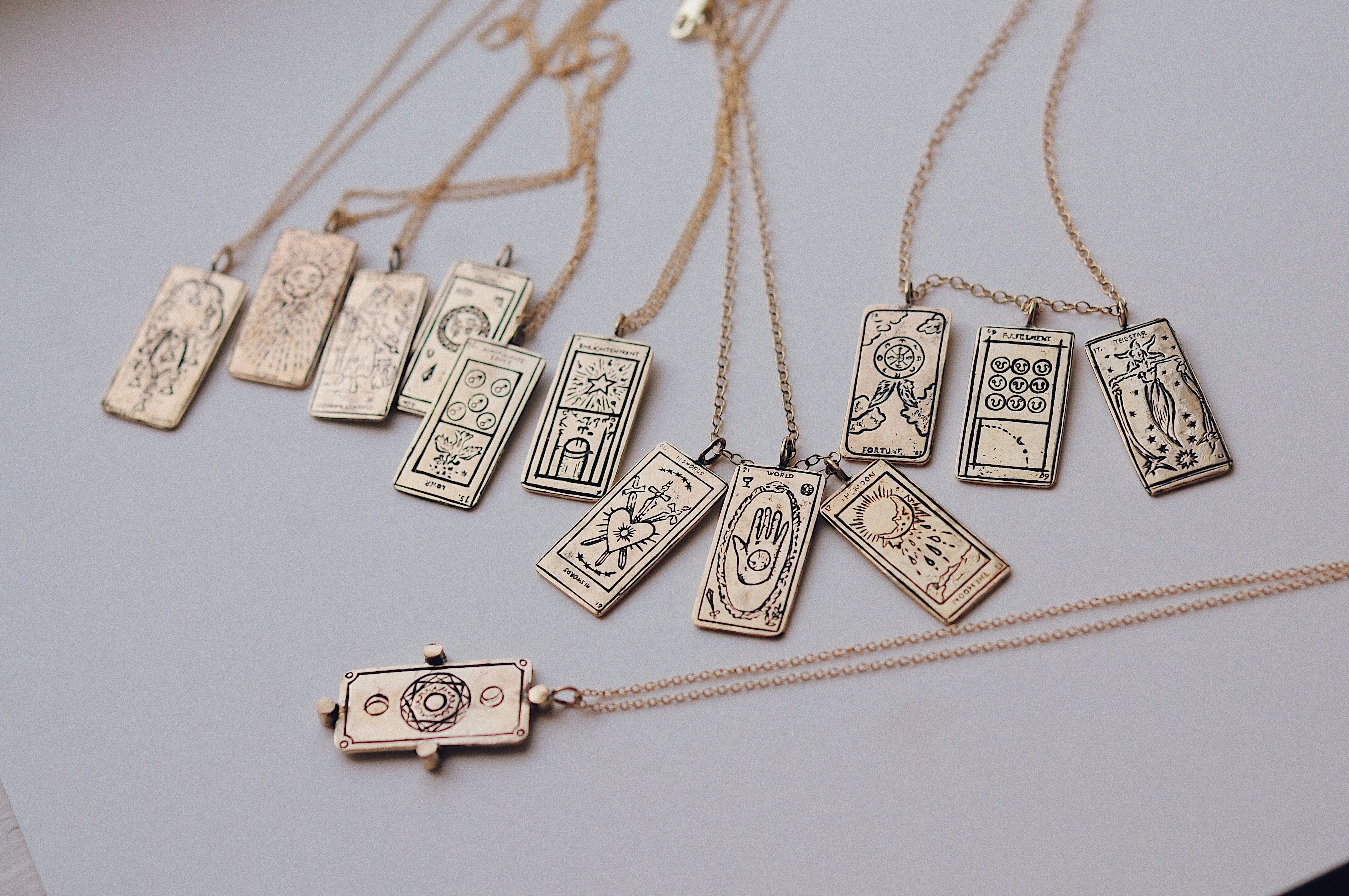 Travel Tarot Card Necklace - READY-TO-SHIP