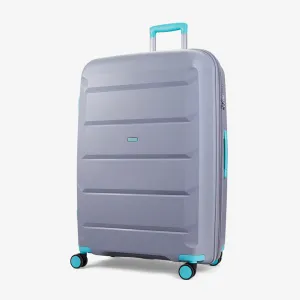 Tulum Expandable Hardshell Large Suitcase 76cm - Grey / Aqua