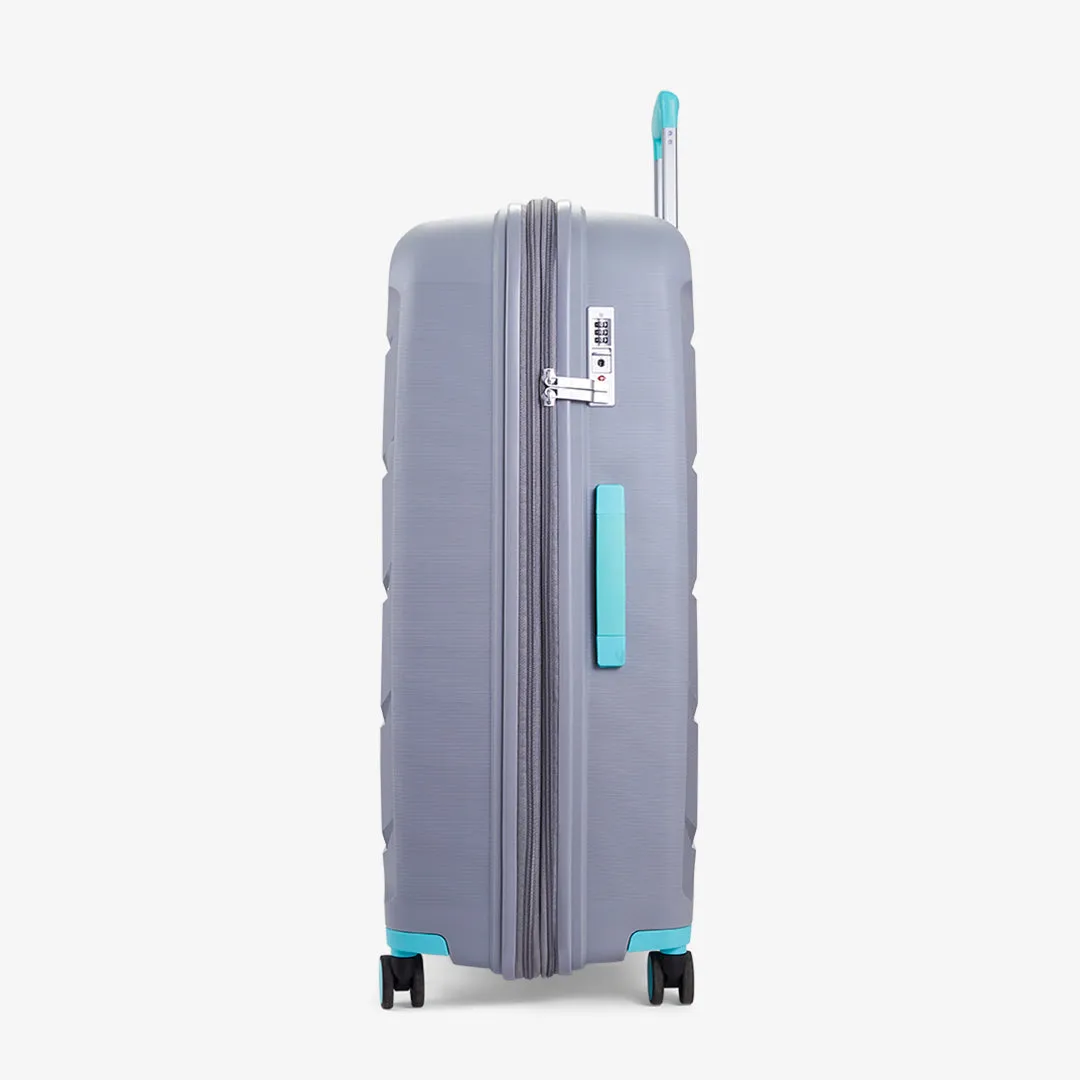 Tulum Expandable Hardshell Large Suitcase 76cm - Grey / Aqua