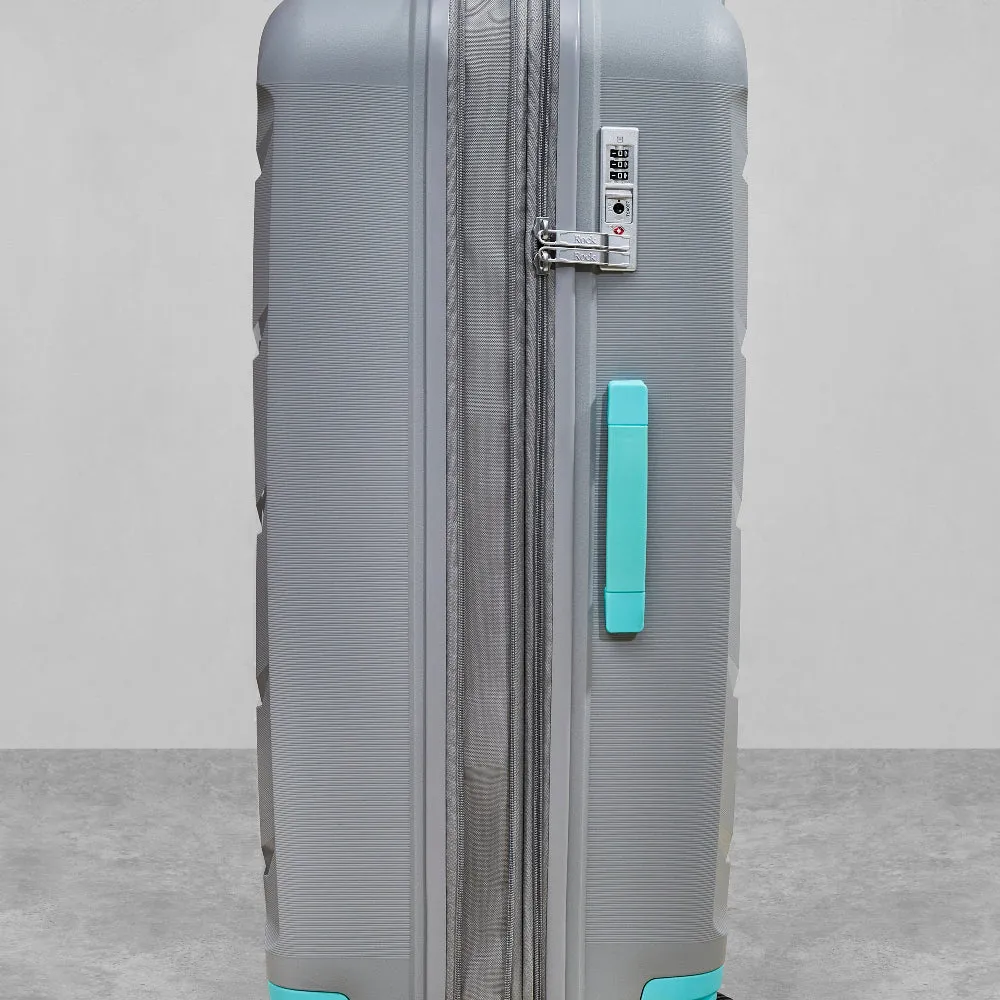 Tulum Expandable Hardshell Large Suitcase 76cm - Grey / Aqua