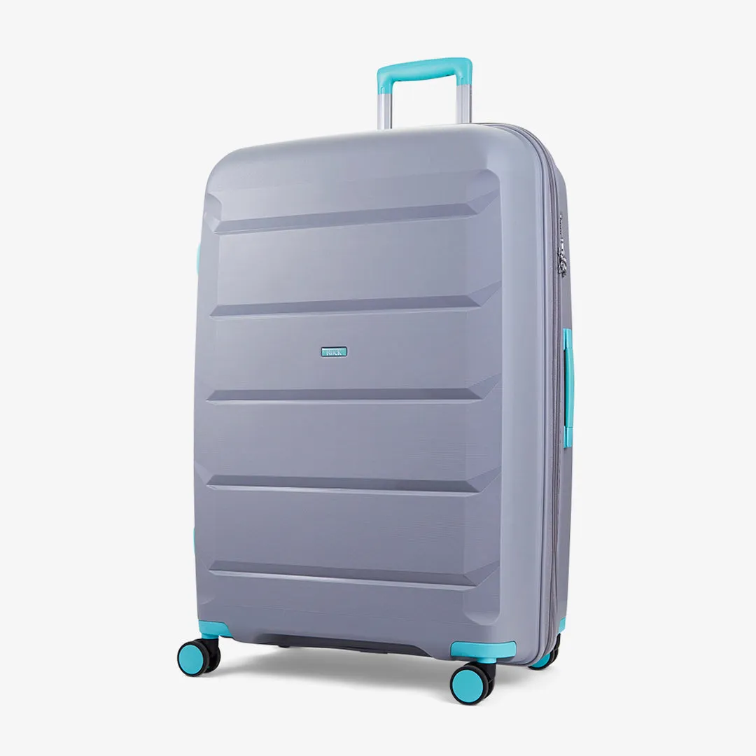Tulum Expandable Hardshell Large Suitcase 76cm - Grey / Aqua