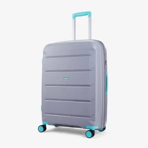 Tulum Expandable Hardshell Medium Suitcase 66cm - Grey / Aqua