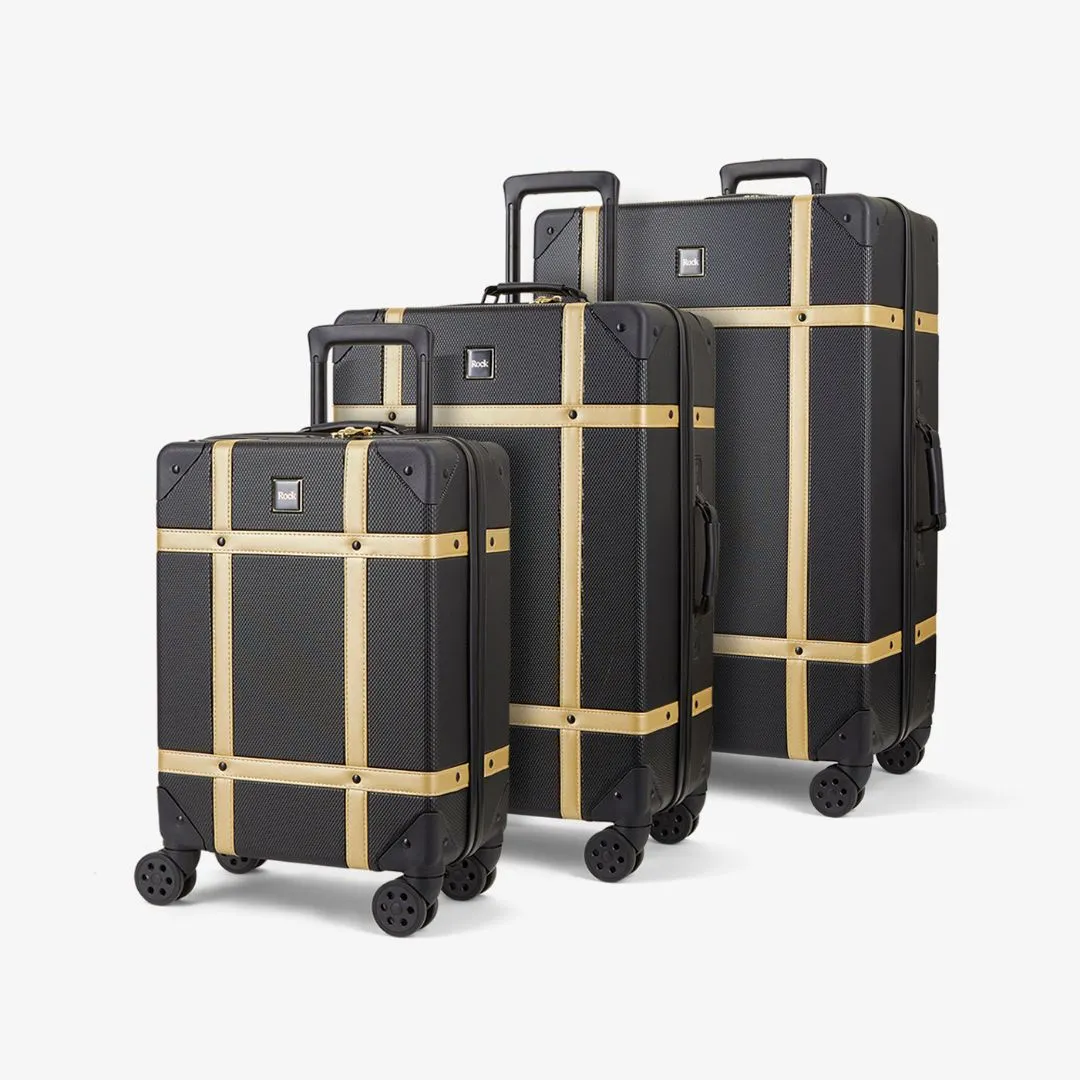 Vintage Hardshell 3pc Set - Black / Gold
